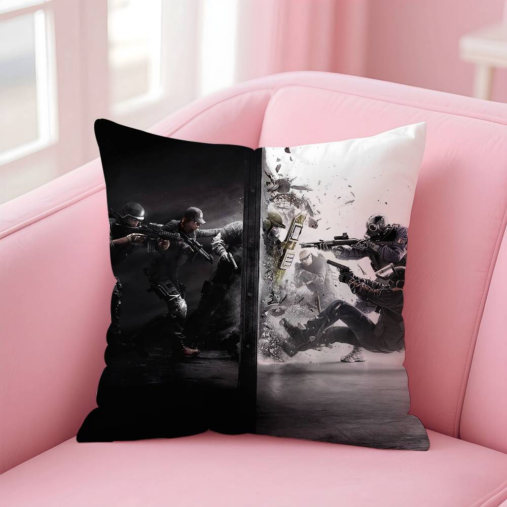 

Tom C-Clancys R-Rainbow Six Siege Game Pillow Case Pattern Printed Pillowcase For Living Room Sofa Cushion Cover & Bedroom Decor 12x12Inch