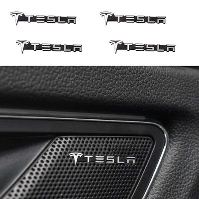 DUMYS1 2/4pcs Car Audio Speaker Emblem Sticker Auto Decoration Accessories For Model 3 Model S Model X Model Y 2020 2021 2022 K80
