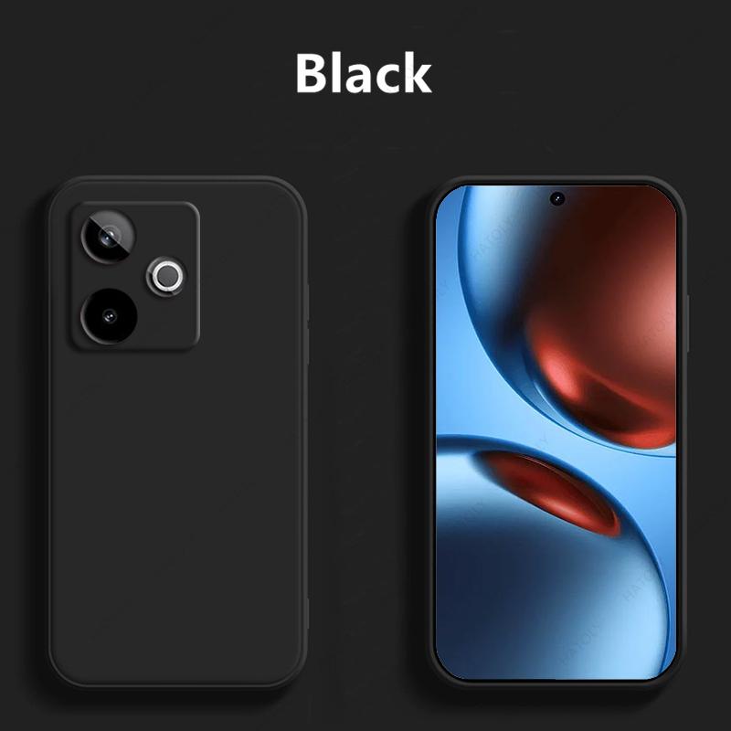 

Жидкий силиконовый чехол для телефона Realme GT7 Китай Чехол Мягкий чехол Funda Задняя крышка для Realme GT7 Китай Чехол For Realme GT7 China чёрный