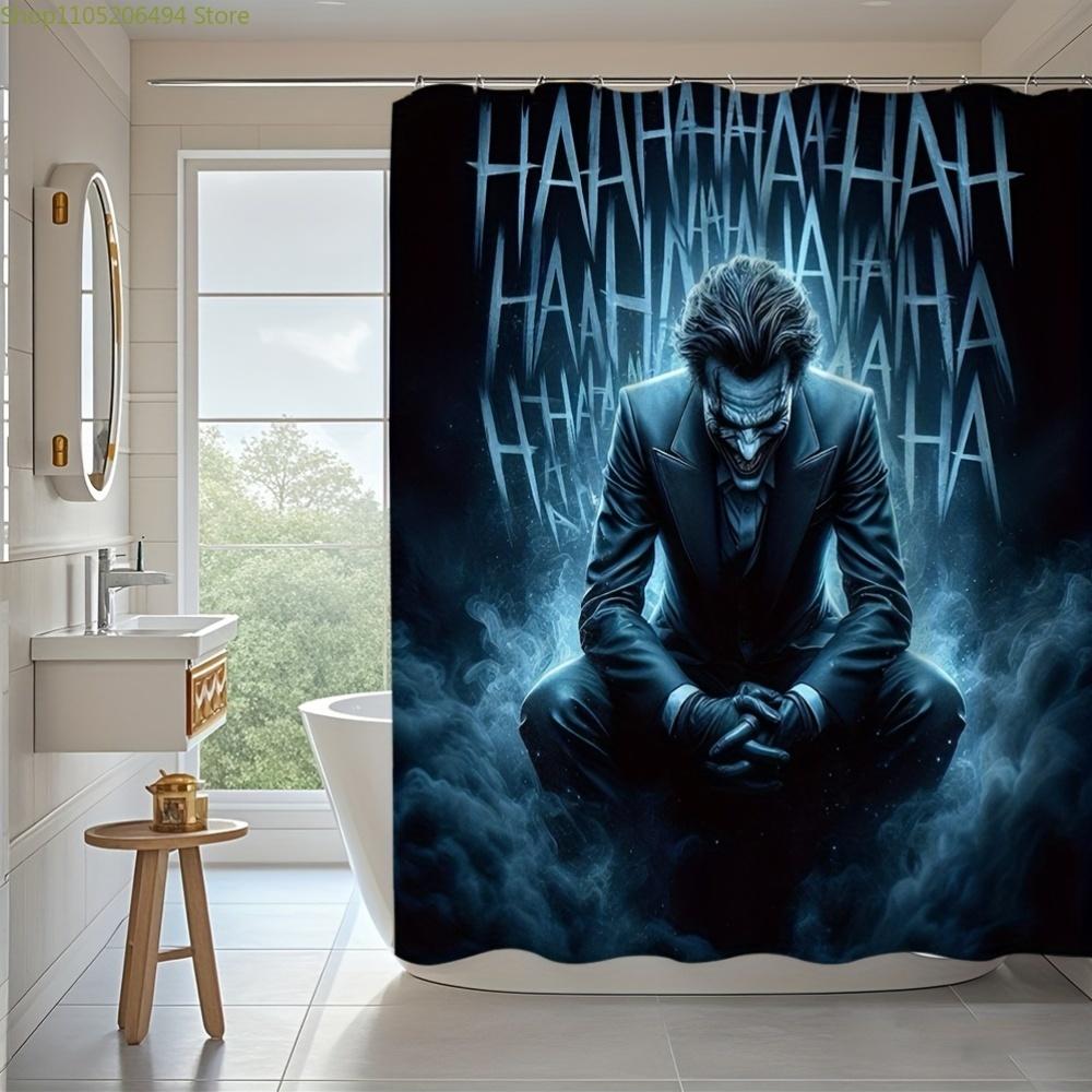 

1pc, Officially Licensed, Joker Movie Anime Theme Shower Curtain, 180.09x180.09 cm, Suitable for Bathroom, Office Decor, Home 90x180cm
