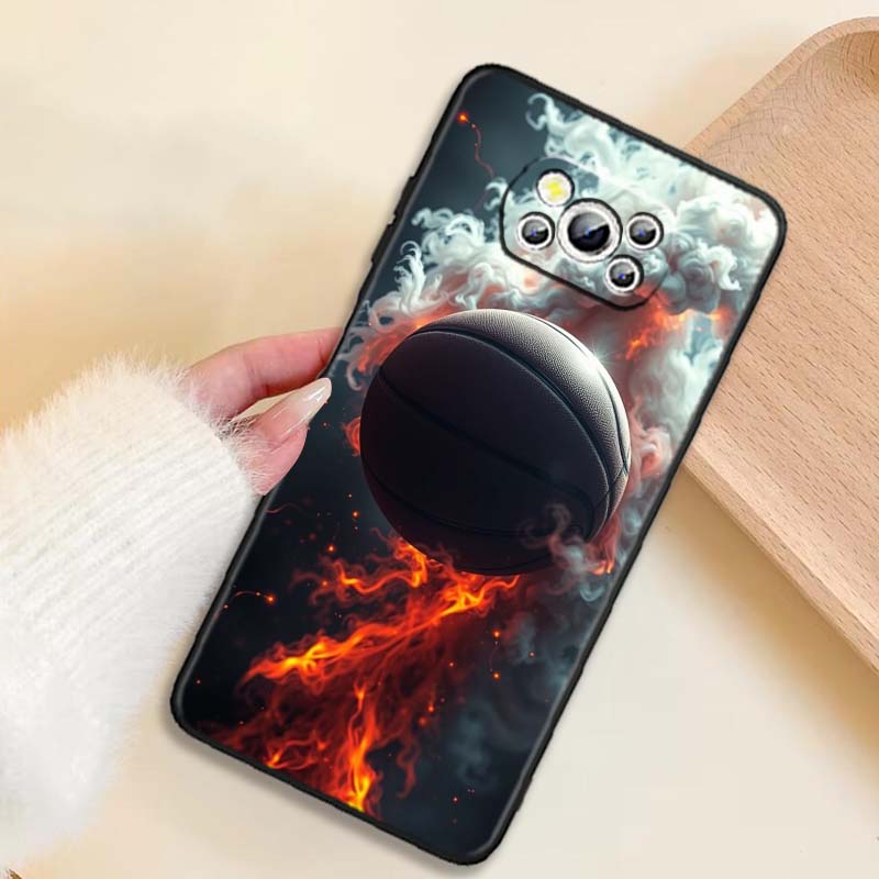 

Спортивный баскетбол крутой Для Xiaomi Mi Poco F3 F4 F5 F6 X3 X4 X5 X6 X7 M3 M4 M5 M6 M7 GT Pro 5G Черный чехол для телефона Poco X5