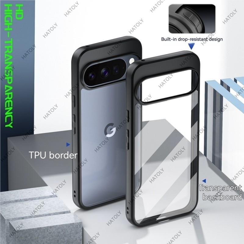For Google Pixel 10 Pro Case For Google Pixel 10 Pro TPU Shockproof Transparent Black Frame Case For Pixel 10 10 Pro 10 Pro XL