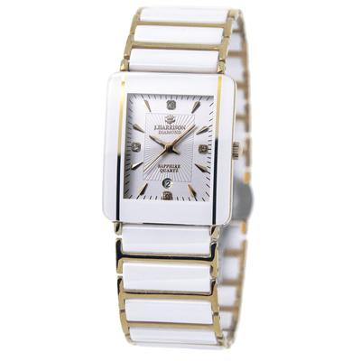 Ceramic 4 Stone Natural Diamond Sapphire Glass Watch Imported [John Harrison] J.harrison Men's JH-030MWH Men's [Regular Product]
