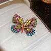 Vintage Mehrfarbige Schmetterlingsbroschen für Damen Metalllegierung Kristall Insekt Bunte Emaille-Pins Party Geburtstag Schmuck