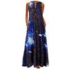 Women Plus Size Print Daily Casual Sleeveless Vintage Bohemian V Neck Maxi Dress