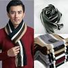 Cashmere Men Striped Scarf Fashion Thick Tassel Stole Neck Wrap Neck Warm Soft Winter Long Shawl