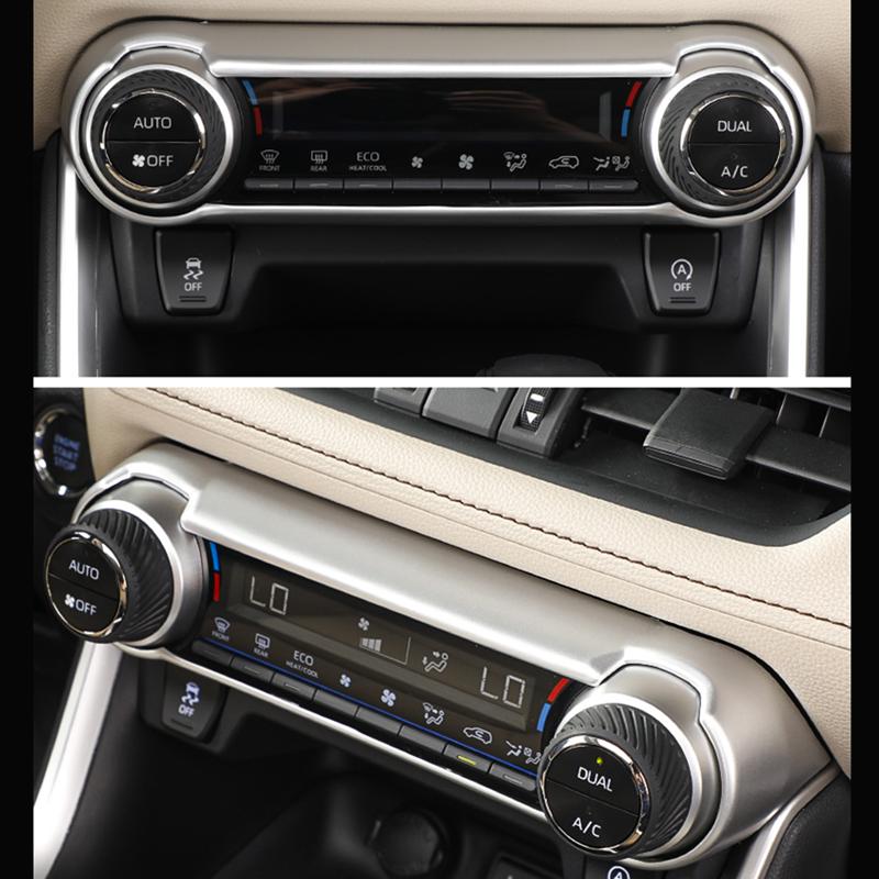 Car Accessories For Toyota RAV4 XA50  ABS Matte Interior Air Conditioning Button Switch Ring Cover Trim