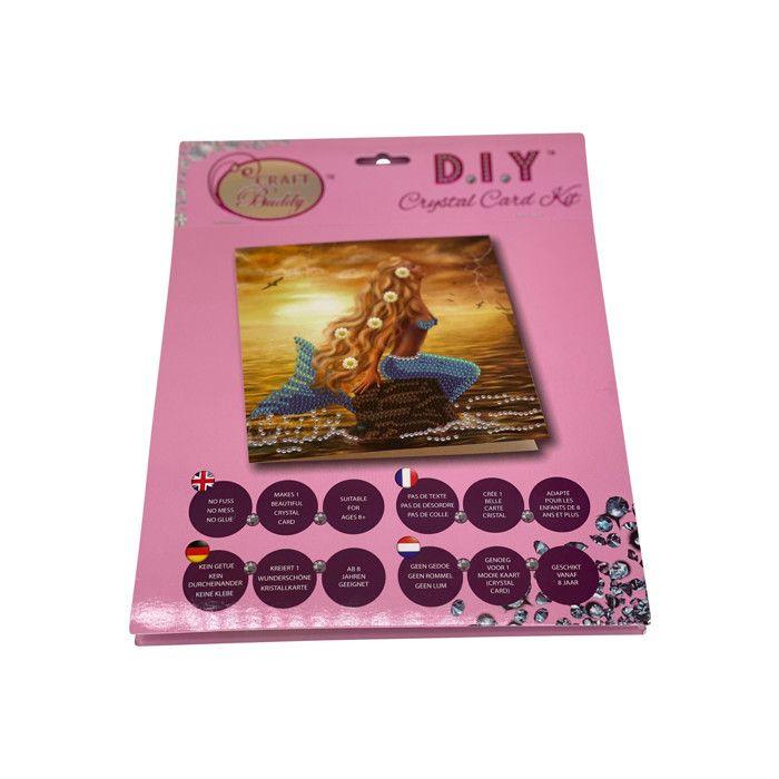 CRYSTAL ART Kit carte broderie diamant 18x18cm Sirène