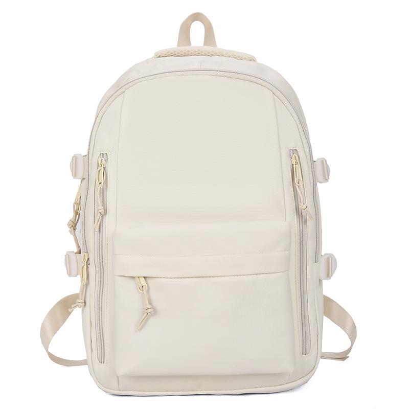 Fashionable and Versatile Student Schoolbags, Large-capacity Backpacks for Junior and Senior High School Students, Simple Solid-colored Backpacks