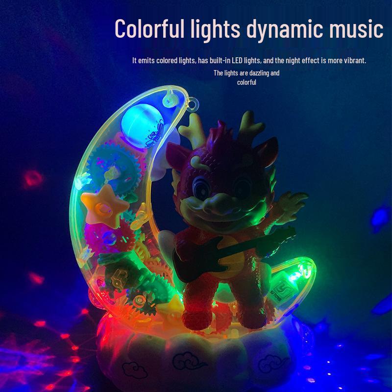 Glowing Moon Dragon Lantern: Musical New Year Flower Lanterns for Kids
