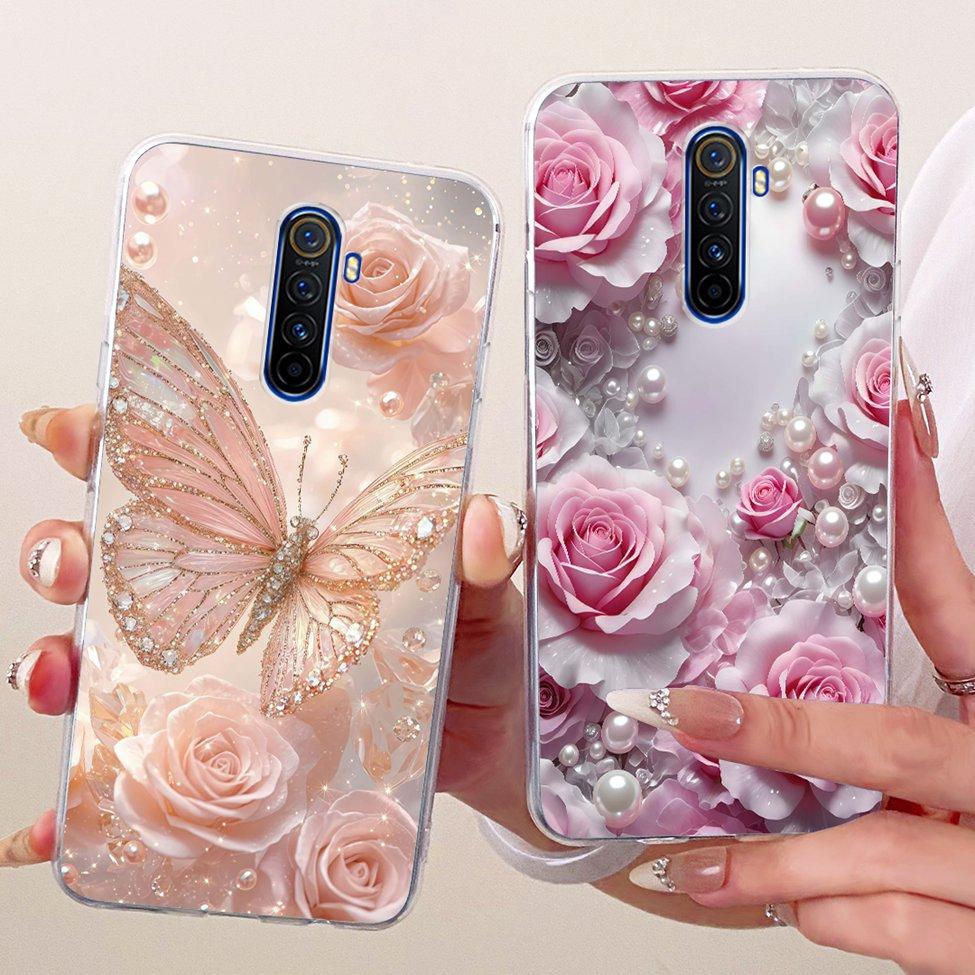 Clear For Realme X2Pro RMX1931 Casing For Realme X2 Pro Case Luxury Fashion Butterfly Funny Cute Painted Cover