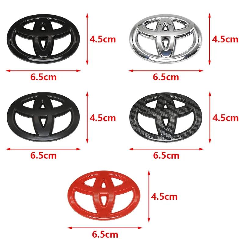 1Pc ABS Car Steering Wheel Decorative Stickers Carbon fiber Emblem For Toyota Hilux Avensis Auris Prius Verso Camry Accessories