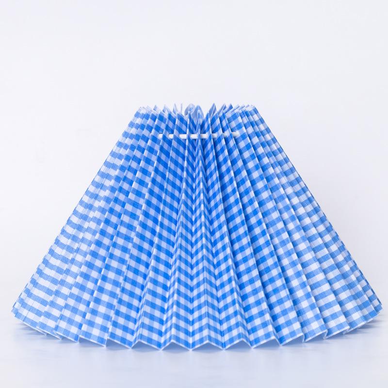 Ceramic Lamp with Retro Pleated Fabric Shade for Living Room or Bedroom Table
