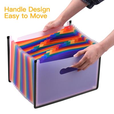 24 Pockets Expanding File Folder Accordian File Organizer A4 Letter Size Document Organizer Rainbow