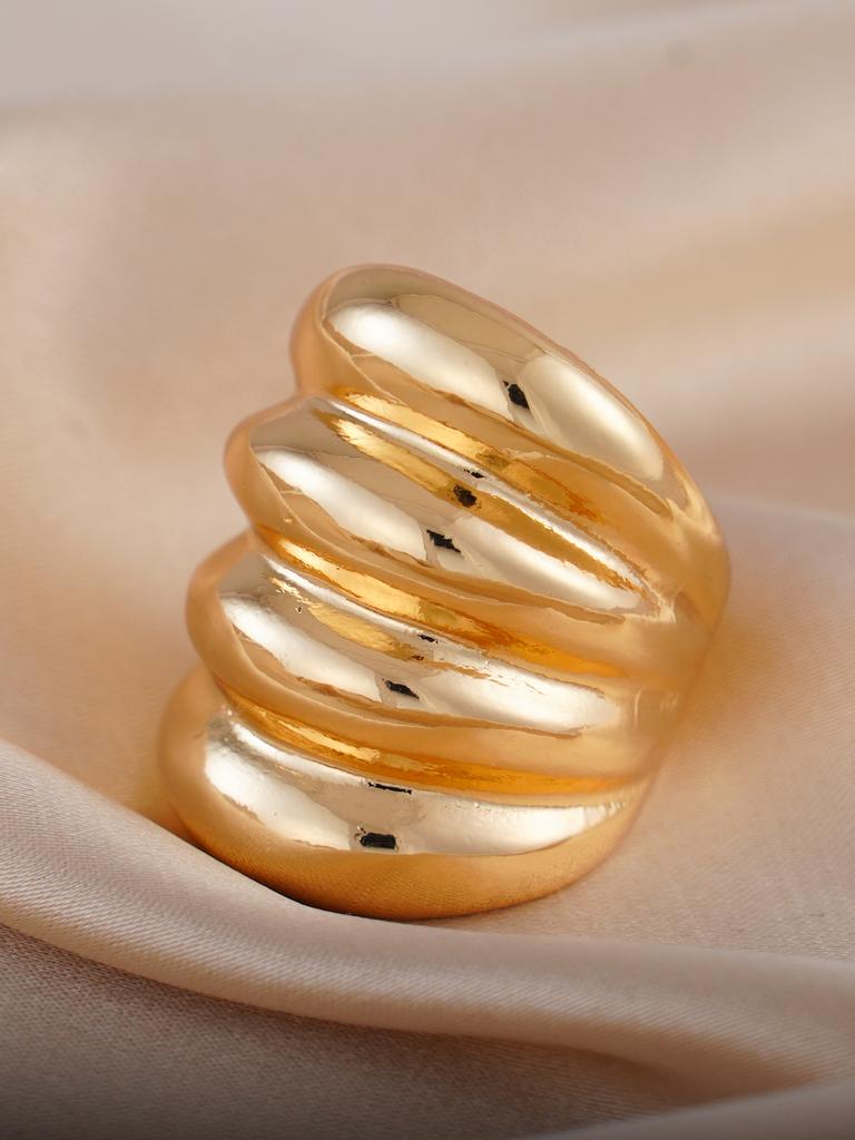 Chunky Ring Polished Dome Design, Minimalist Stackable Statement Jewelry for Women