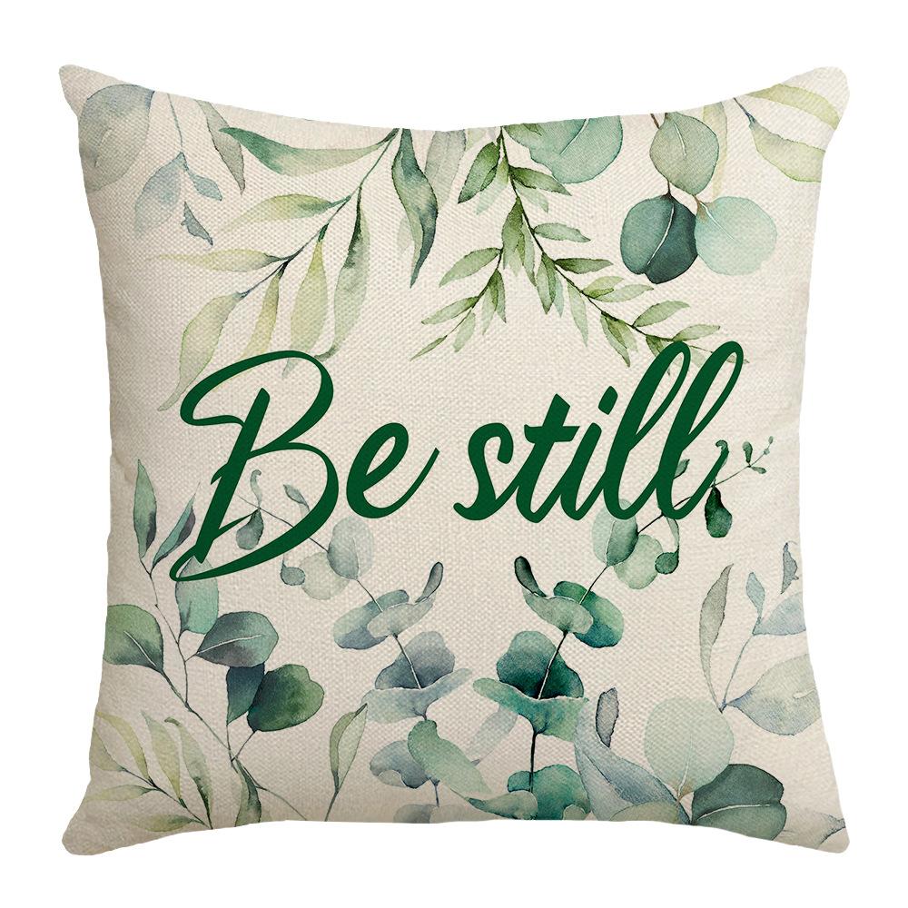 New Summer Pillow Case Eucalyptus Leaf Plant Print Pillow Decorative Sofa Bedside Backrest Pillow Case