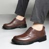 New Trendy Minimalist Work Shoes Genuine Leather Lace Up Formal Casual Business Shoes British Style Handmade Leisure Men Shoes