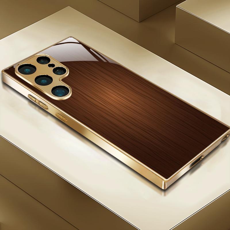 Textured Pattern Gold-Plated Phone Case Suitable for Samsung Galaxy S26 S25 S24 S23 Ultra S22 Ultra S20 Ultra 56 A72 A73 5G