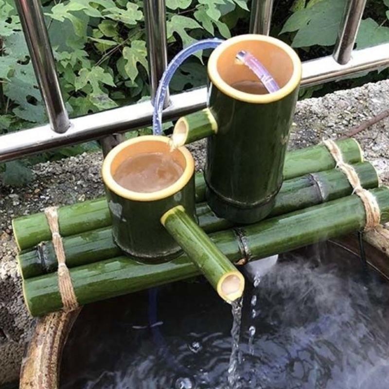 Fuente de Bambú Decoración Moderna para el Hogar Fuentes de Agua Adornos Decoración de Jardín Caño para Exteriores