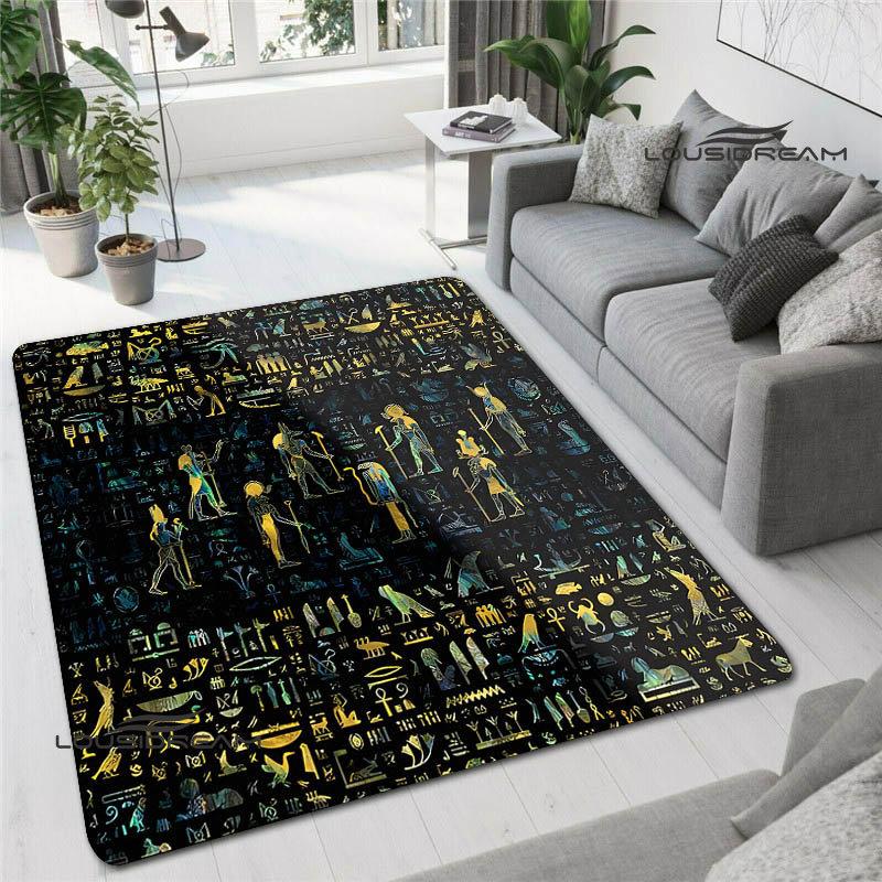 Egipski piktogram i druk symboli dywan moda dekoracja wnętrz antypoślizgowy dywan fotografia rekwizyt prezent urodzinowy