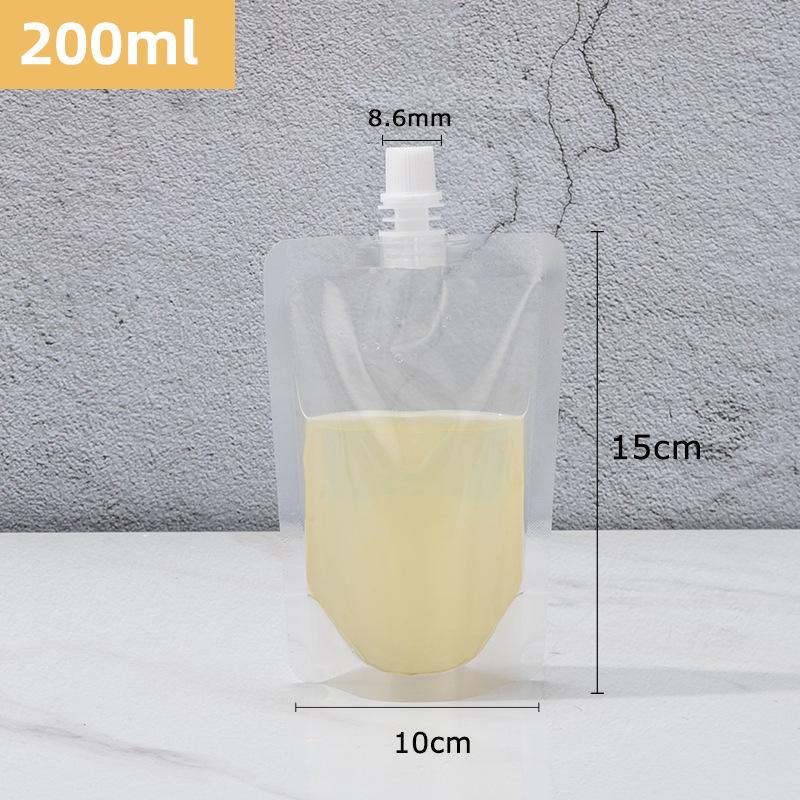 100pcs Independence Beverage Bags Transparent Self-reliance Suction Nozzle Bag Disposable Thickening Milk Tea Fruit Juice Packaging Sealing Bags