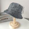 Korean Big Head Washed Denim Bucket Hats Men Cotton Sun Hat Plus Size 64Cm Oversize Bob Panama Unisex Big Size Fisherman Cap