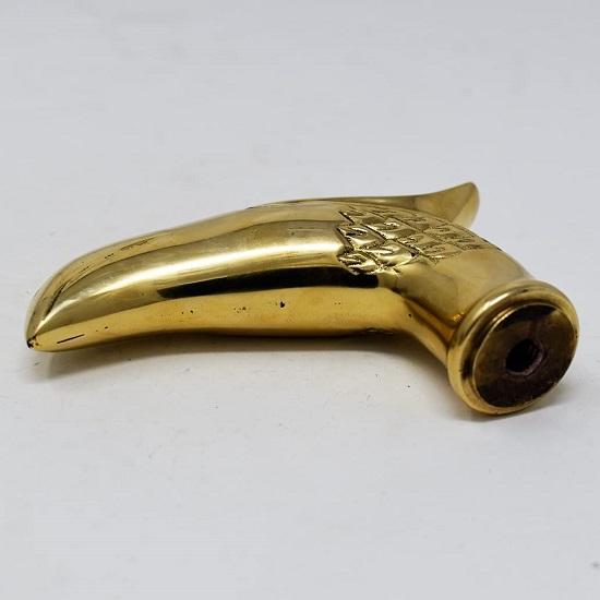 Brass Cane Walking Stick Handle Eagle Head Cast Brass with Replacement Rubber Brass On the Exterior Connecting Rod
