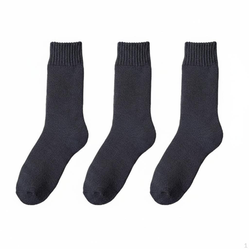 Thermal Winter Socks, Knee High, Men & Women, Cold Weather, Cushioned 4045 Black