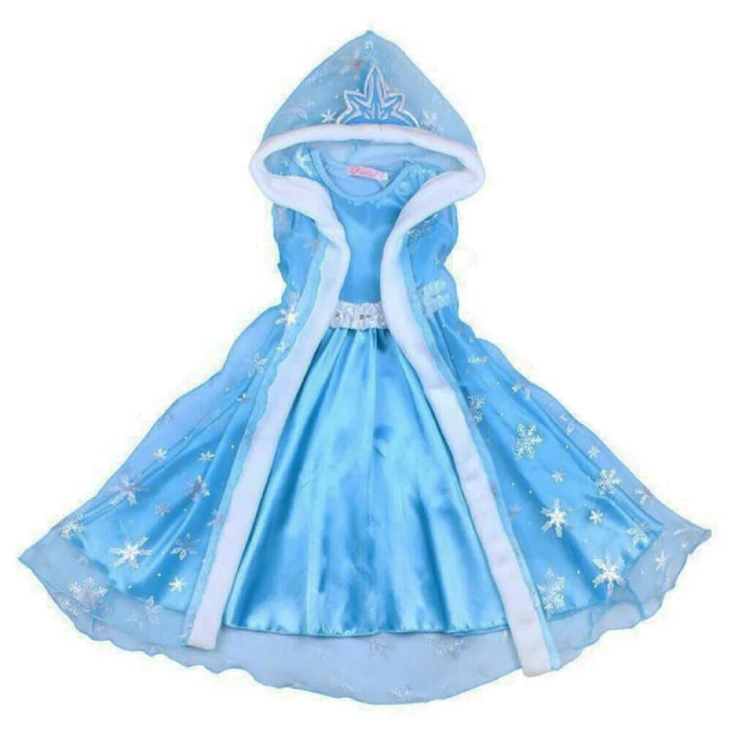 

Девочка Холодное сердце Ребенок Эльза Нарядный костюм Принцесса Вечеринка Косплей Подарок Одежда Kid 110cm
