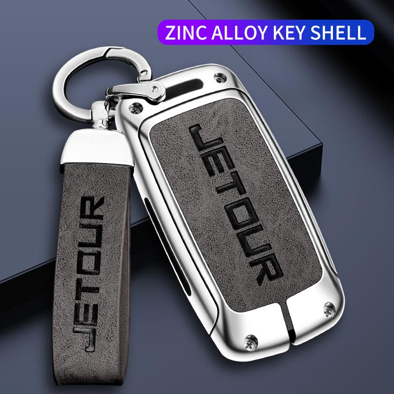 Zinc Alloy Leather Car Key Cover Chery Jietu X70 X70S X70M X90 Cowin X3 X5 K60 Key Fob Car Key Case Protective Cover