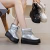 Snow Boots Women's 2025 Winter New Fashion Bread Straps Short Boots Women's Warm Waterproof Platform Boots Cotton Shoes Tide