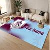 Personalized Crystal Velvet Carpet Burnley Football Pattern Non Slip Floor Rug