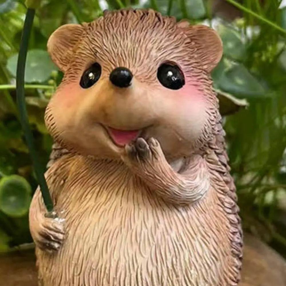 Realistic Hedgehog Statue Handcrafted Look Garden Animal Statue Yard Landscaping