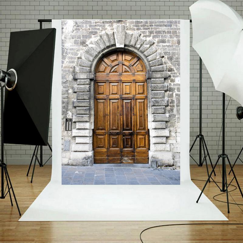 8x6FT/5x7FT Wooden Door Photo Vinyl Background Cloth Studio Background Decoration