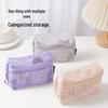 Dopamine Grid Women's Portable Mesh Cosmetic Bag - Transparent Travel Toiletry and Miscellaneous Storage Bag