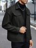 Men S Turn Down Collar Wool Casual Work Jacket Long Sleeve