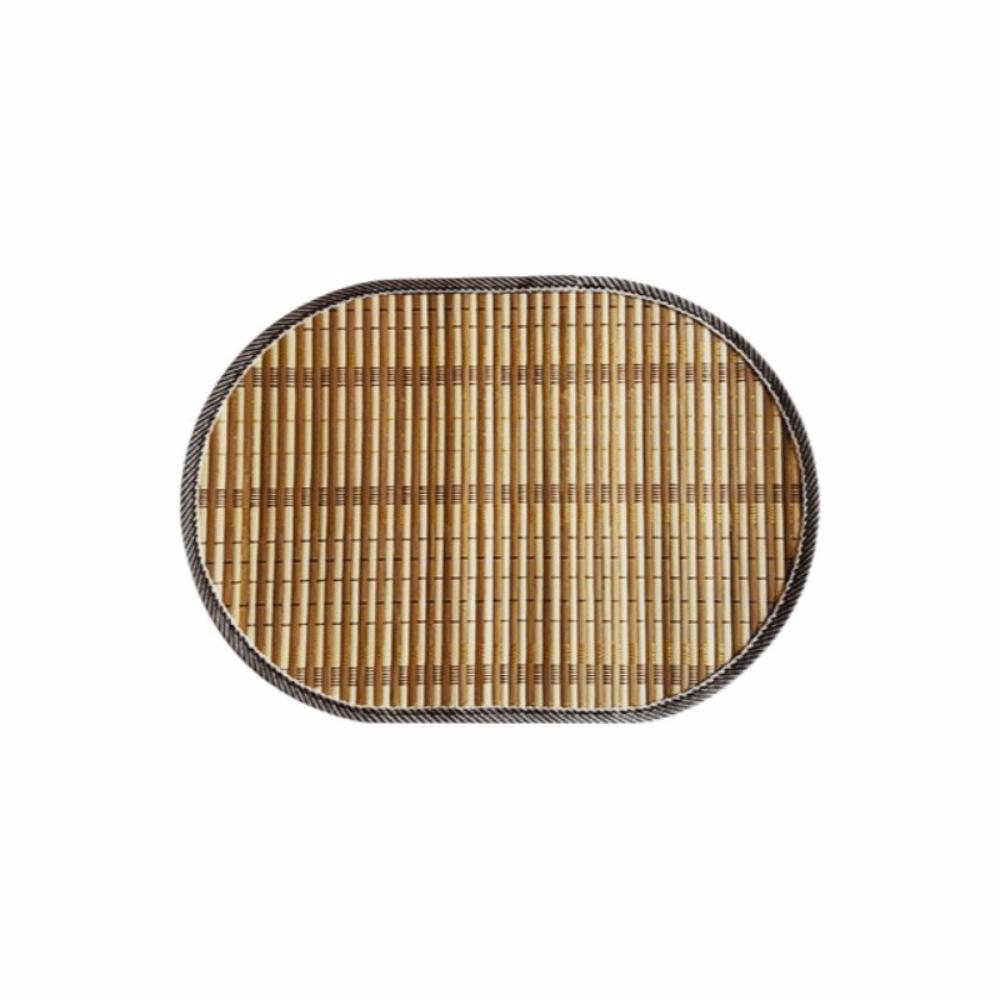 Anti-Slip Woven Oval Placemat Natural Table Mat Lightweight Dining Pad  Dining Decor Style A
