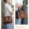 Vintage Chinese Style Shoulder Crossbody Bags for Women Embossing Print Tote Bags Large Capacity Multi-Pocket Soft Handbags