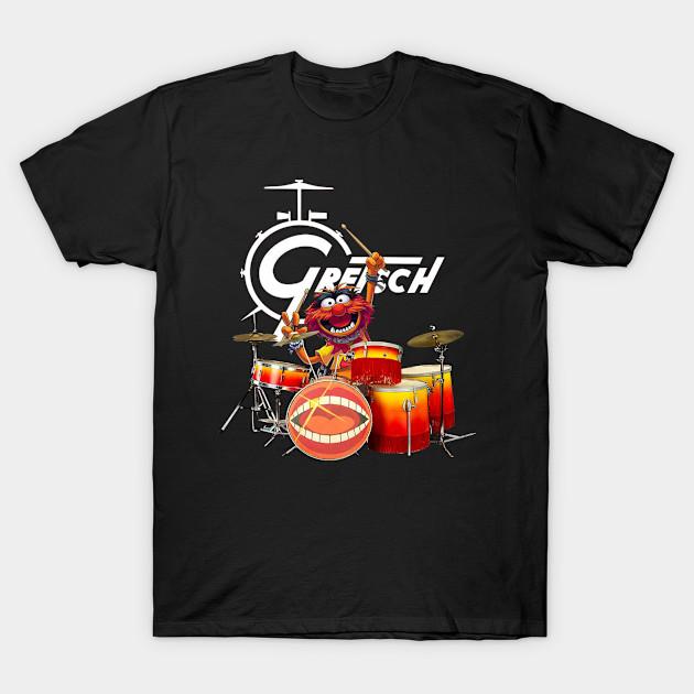 

Men Black Print T-shirt Gretsch Drums No-Cut Transfer Paper Print Cotton Tshirt 4XL чорний