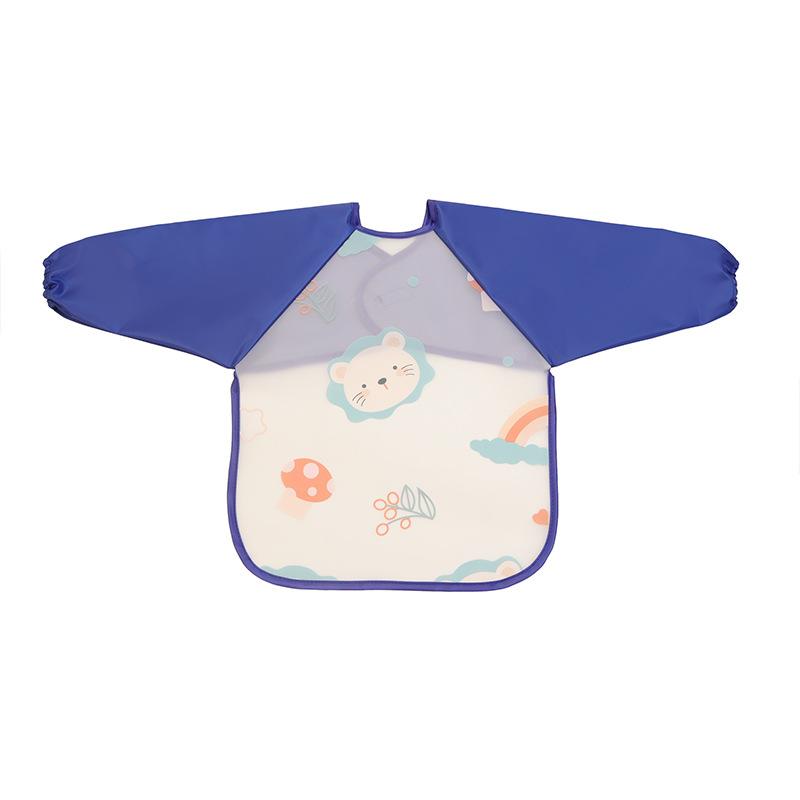 

Детский водонепроницаемый и грязеотталкивающий фартук с длинными рукавами для малышей, мультяшный карман для риса для детей