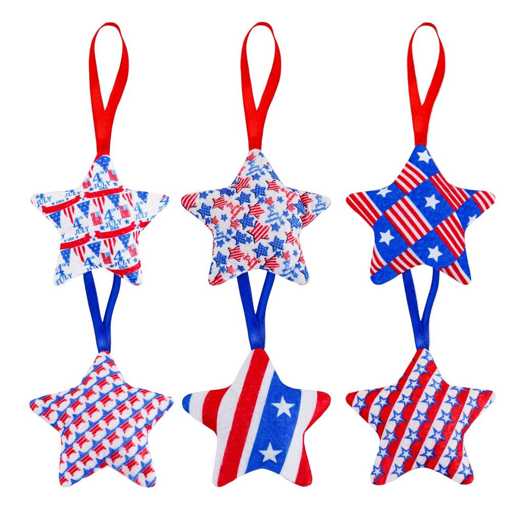 6PCIndependence Day Decoration Pendant Star Pendant Five Star Love Independence Day Decoration