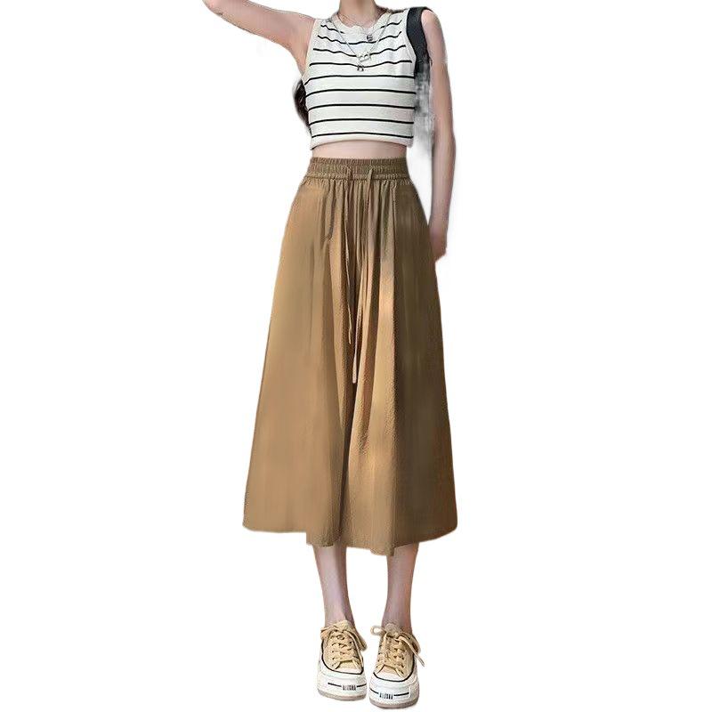 Women's High-Waist Wide-Leg Skirt Pants - Slimming Casual Summer Style