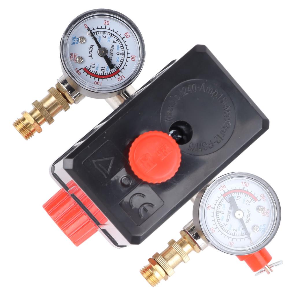 Druckschalter mit Regelventilen 125PSI Doppelabgang Druckventilschalter 220V