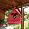 Weather-Resistant Wooden Bird House Hanging Handmade Parrot Breeding Box Decorative Heart Design Parrot Nest House Outdoor Use