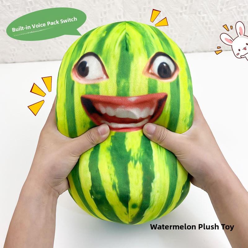 Creative Watermelon Series Plush Doll Toy Sound Producing Prank Toys Small Hanging Ornaments Children Gifts for Boys