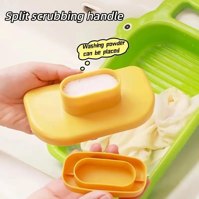 Cartoon Crocodile Wash Board Thickened Hand Wash Laundry Boards Dirty Clothes Washboard with Soap Holder Design for Underwear Lingerie Cleaning