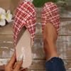Fashion Women Slippers 2025 New Elegant Shoes Women Square Closed Toe Flat Slippers Female Casual Leather Plus Size Sandals Slides Women