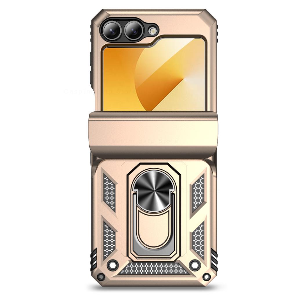 Ring Funda For Samsung Z Flip 6 5 4 5G Case With Stand Holder Cover For Samsung Galaxy Z Flip6 zflip6 Flip5 Flip4 Armor PC Cases