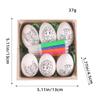 6pcs Set of Hand-painted Easter Eggs, DIY Hand-painted Easter Eggs with Cartoon Bunny and Butterfly Flowers