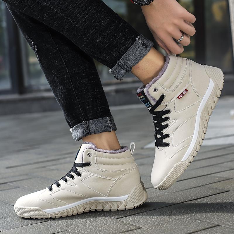 New Winter Men's Snow Boots Waterproof Men Winter Ankle Boots Big Size Plush Shoes Outdoor Hiking Shoe Warm Sneakers Men Shoes